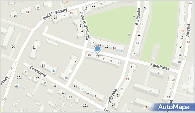 Chełm, Katedralna, 13, mapa Chełma