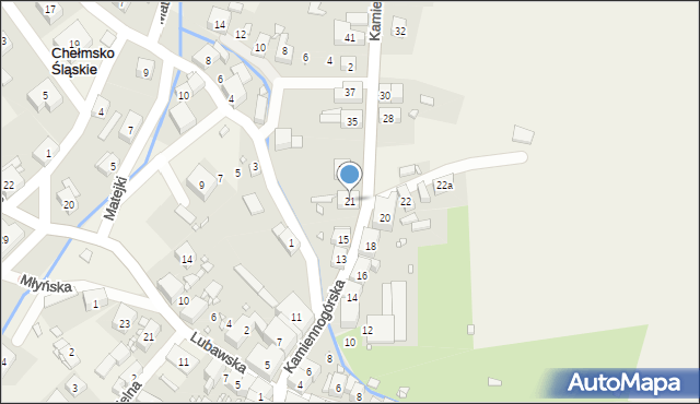 Chełmsko Śląskie, Kamiennogórska, 21, mapa Chełmsko Śląskie