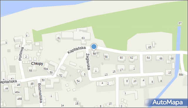 Chłopy, Kapitańska, 56, mapa Chłopy