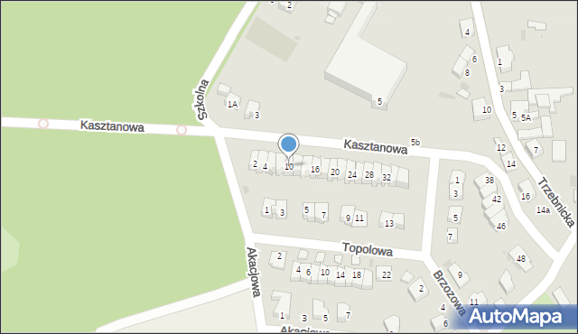 Chocianów, Kasztanowa, 10, mapa Chocianów