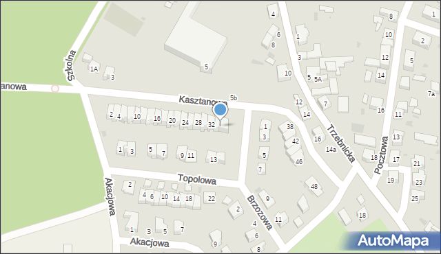 Chocianów, Kasztanowa, 36, mapa Chocianów