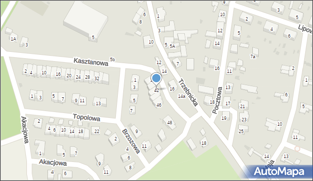 Chocianów, Kasztanowa, 42, mapa Chocianów