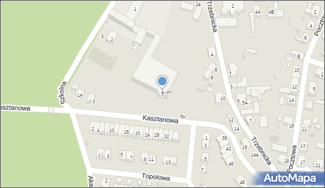 Chocianów, Kasztanowa, 5, mapa Chocianów