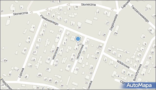 Chocz, Kasztanowa, 4, mapa Chocz