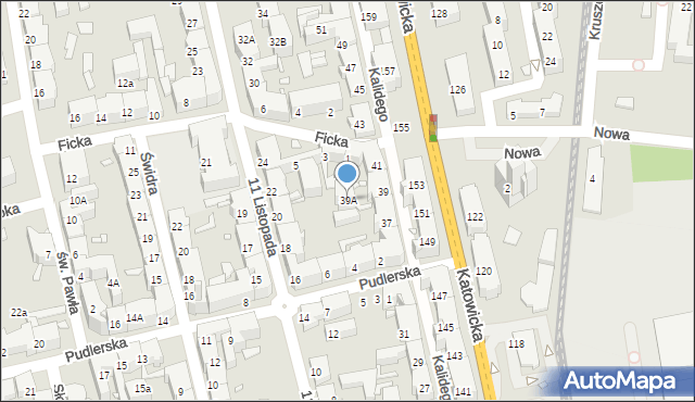 Chorzów, Kalidego Teodora, 39A, mapa Chorzów