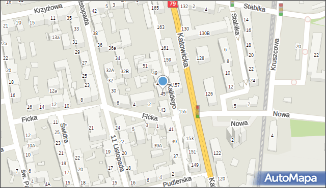 Chorzów, Kalidego Teodora, 45, mapa Chorzów