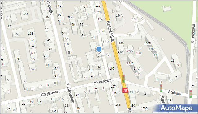 Chorzów, Kalidego Teodora, 67, mapa Chorzów