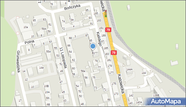 Chorzów, Kalidego Teodora, 81, mapa Chorzów