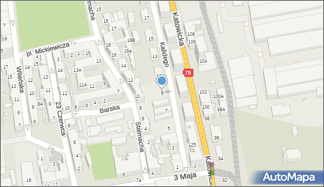 Chorzów, Kalidego Teodora, 9, mapa Chorzów