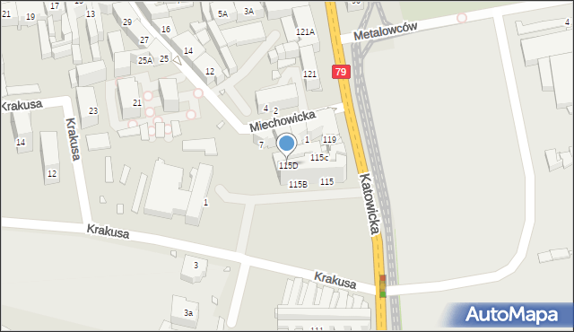 Chorzów, Katowicka, 115D, mapa Chorzów