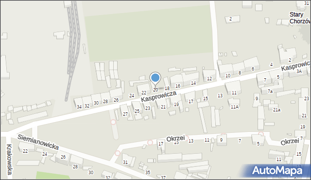 Chorzów, Kasprowicza Jana, 20, mapa Chorzów