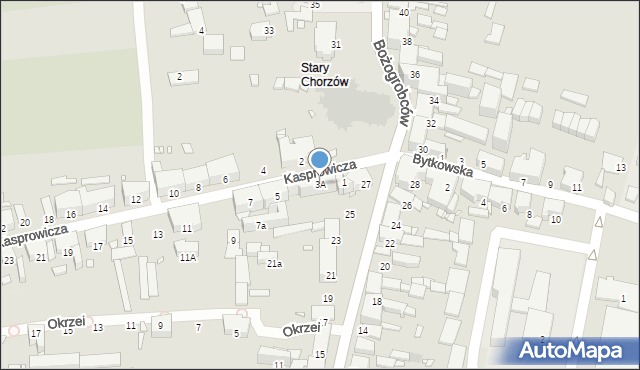 Chorzów, Kasprowicza Jana, 3A, mapa Chorzów