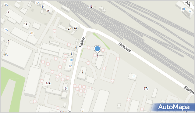 Chorzów, Kaliny, 1, mapa Chorzów