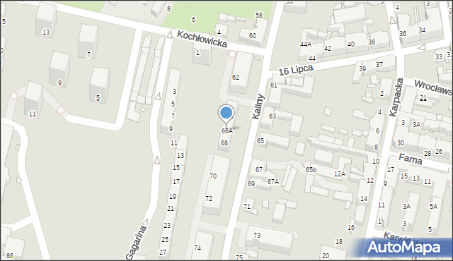 Chorzów, Kaliny, 66A, mapa Chorzów