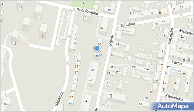 Chorzów, Kaliny, 68, mapa Chorzów