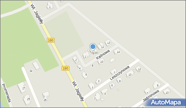 Choszczno, Kalinowa, 5, mapa Choszczno