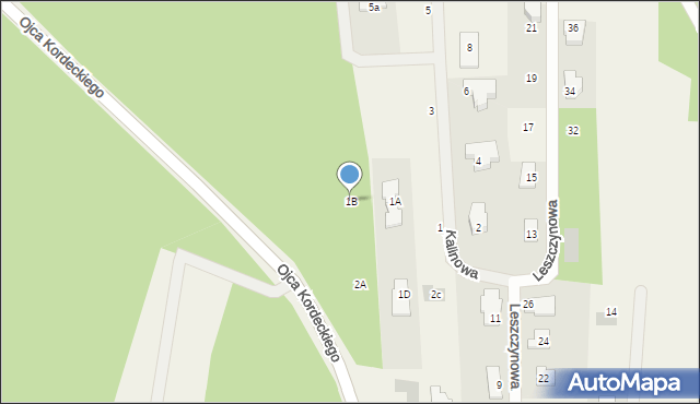 Chotomów, Kalinowa, 1B, mapa Chotomów