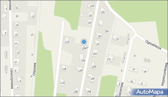 Chotomów, Kasztanowa, 13H, mapa Chotomów