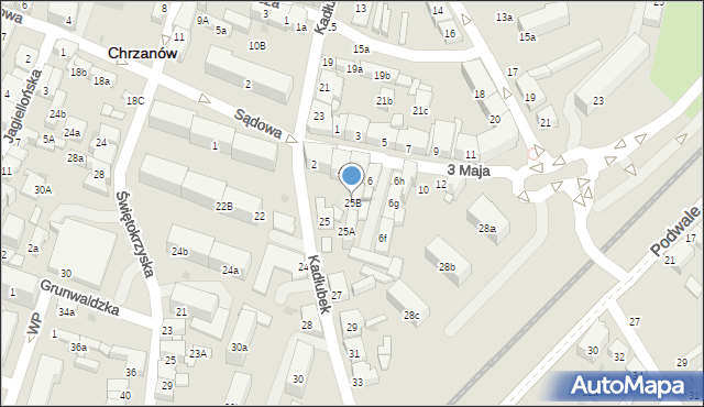 Chrzanów, Kadłubek, 25B, mapa Chrzanów