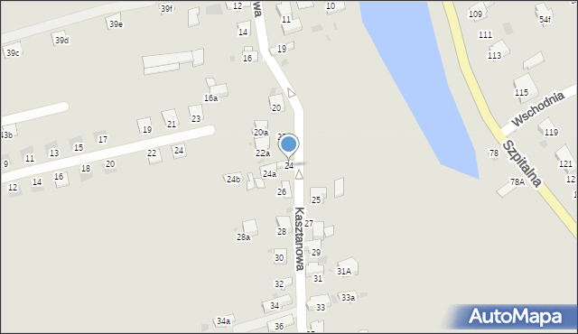 Chrzanów, Kasztanowa, 24, mapa Chrzanów