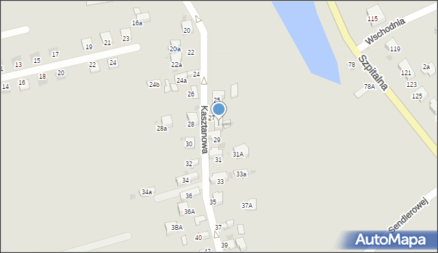 Chrzanów, Kasztanowa, 27a, mapa Chrzanów