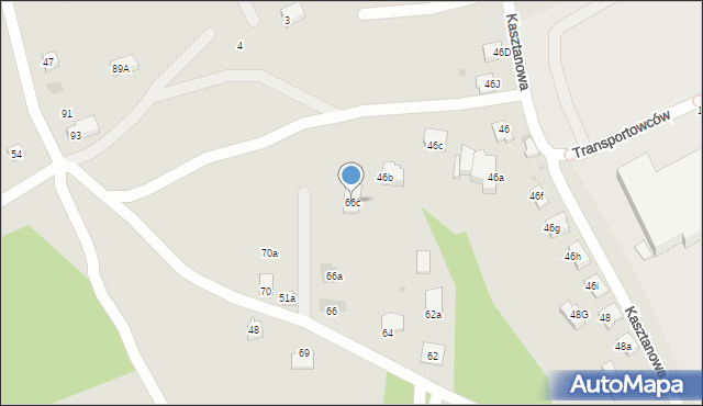 Chrzanów, Kasztanowa, 66c, mapa Chrzanów