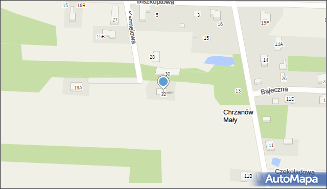 Chrzanów Mały, Karmelowa, 32, mapa Chrzanów Mały