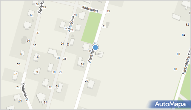 Chwaszczyno, Kasztanowa, 25, mapa Chwaszczyno