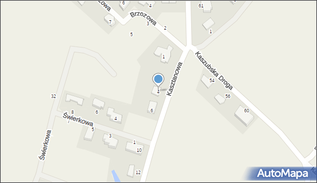 Chwaszczyno, Kasztanowa, 4, mapa Chwaszczyno