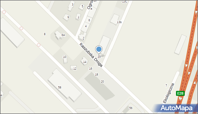 Chwaszczyno, Kaszubska Droga, 13, mapa Chwaszczyno