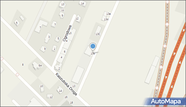 Chwaszczyno, Kaszubska Droga, 13b, mapa Chwaszczyno