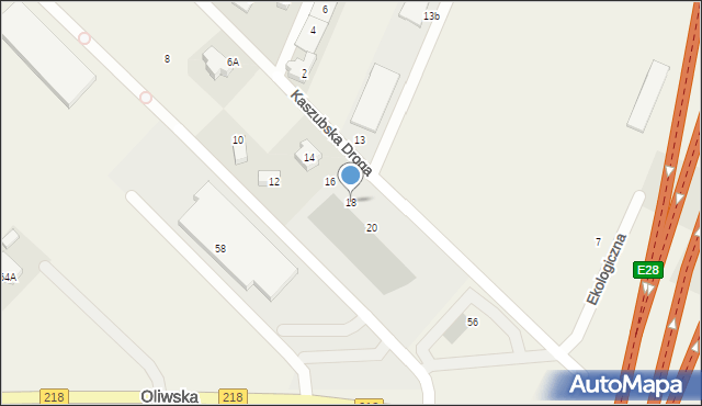 Chwaszczyno, Kaszubska Droga, 18, mapa Chwaszczyno