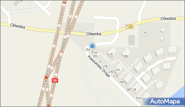 Chwaszczyno, Kaszubska Droga, 25C, mapa Chwaszczyno