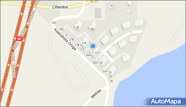 Chwaszczyno, Kaszubska Droga, 29B, mapa Chwaszczyno