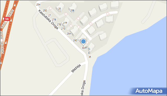 Chwaszczyno, Kaszubska Droga, 31A, mapa Chwaszczyno