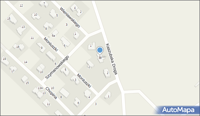 Chwaszczyno, Kaszubska Droga, 38, mapa Chwaszczyno