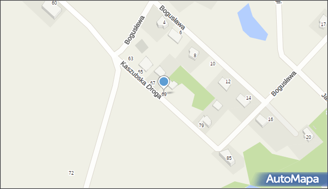 Chwaszczyno, Kaszubska Droga, 69, mapa Chwaszczyno