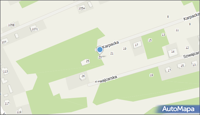 Chylice, Karpacka, 23, mapa Chylice