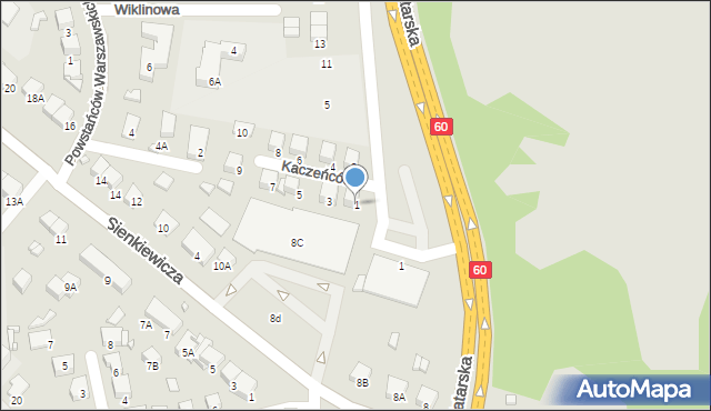 Ciechanów, Kaczeńców, 1, mapa Ciechanów