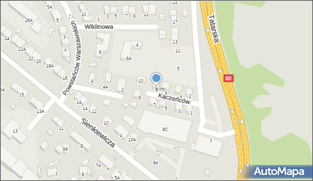 Ciechanów, Kaczeńców, 8, mapa Ciechanów