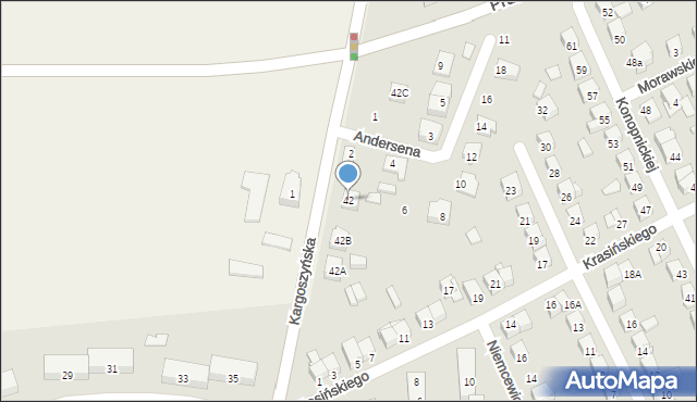 Ciechanów, Kargoszyńska, 42, mapa Ciechanów