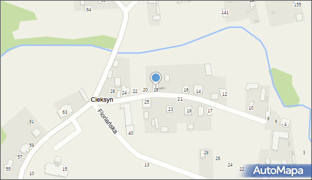 Cieksyn, Kamińskiego Tadeusza, ks., 18, mapa Cieksyn