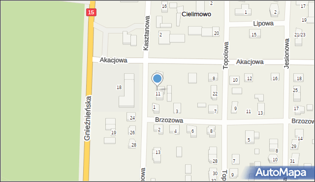 Cielimowo, Kasztanowa, 9, mapa Cielimowo