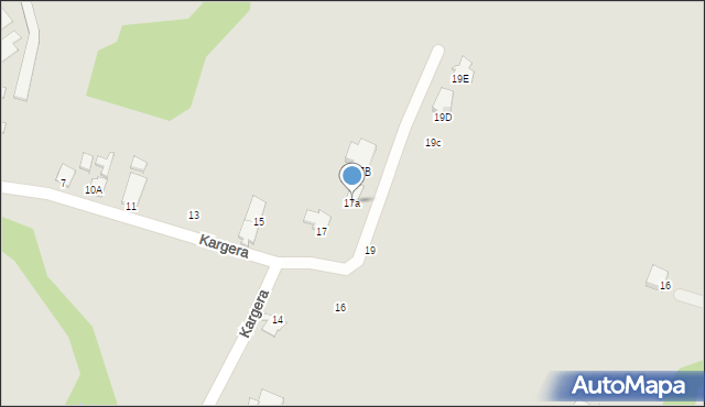 Cieszyn, Kargera Wiktora, 17a, mapa Cieszyna