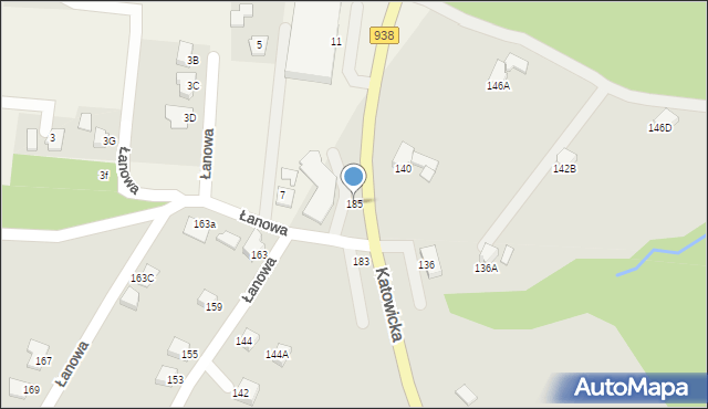 Cieszyn, Katowicka, 185, mapa Cieszyna