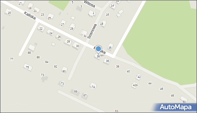 Cybinka, Kaliska, 34, mapa Cybinka