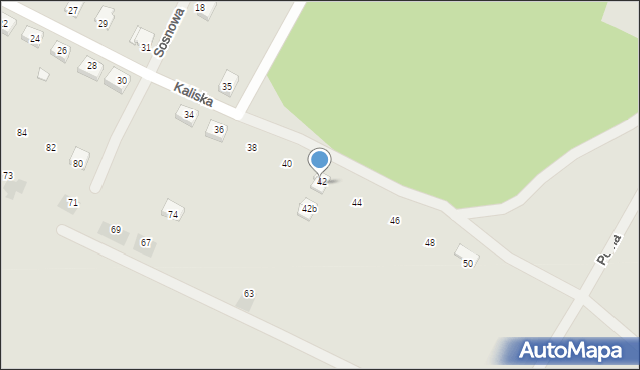 Cybinka, Kaliska, 42a, mapa Cybinka
