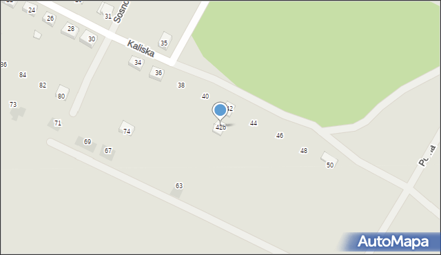 Cybinka, Kaliska, 42b, mapa Cybinka
