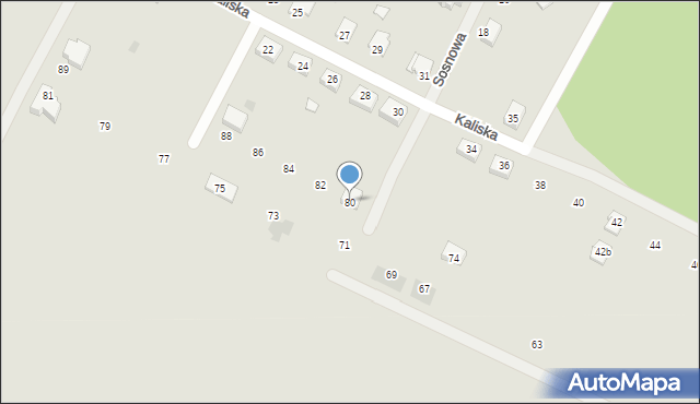 Cybinka, Kaliska, 80, mapa Cybinka