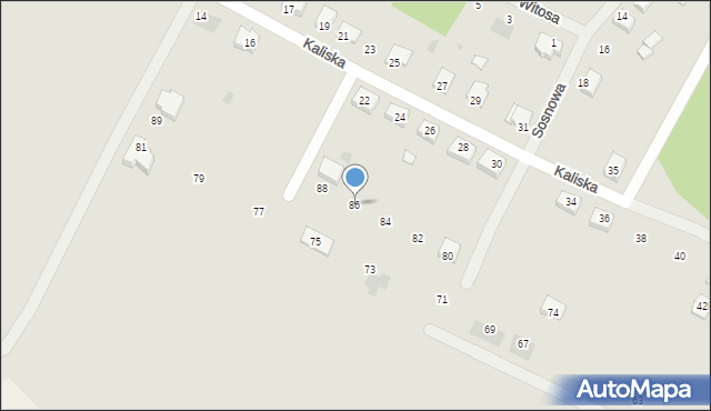 Cybinka, Kaliska, 86, mapa Cybinka